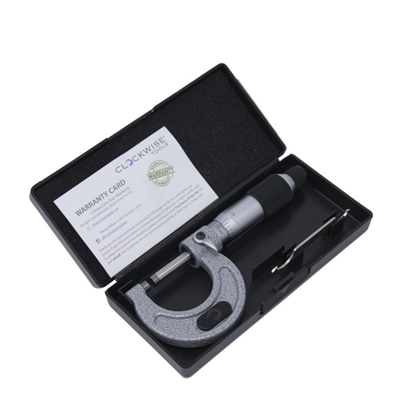 Clockwise Tools Pro - Micrómetro exterior con punta de carburo