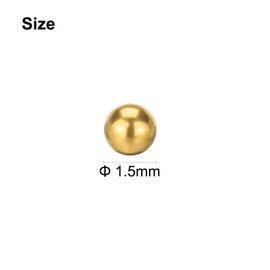 sourcing map 400 Pcs Precision Solid Brass Bearing Balls 1.5mm Industrial Brass Ball Spheres for Machinery, Automotive, and DIY (H62 Brass)