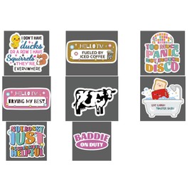 Funny Nurse Retractable Badge Reel Accessories Bulk 8 Pcs Cute Fun Nursing Healthcare Medical Badge Holder Cow Trying My Best Badge Clip Doctor Social Worker RN CNA ID Card Gifts