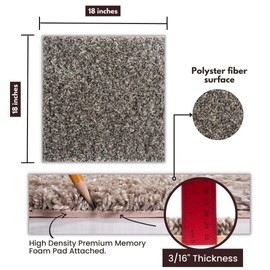 Smart Squares in A Snap Premium Soft Padded Carpet Tiles 18x18 Inch, Seamless Appearance, Peel and Stick for Easy DIY Installation, Made in The USA (10 Tiles - 22.5 Sq Ft, 783 Ironside)