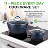 NutriChef 11-Piece Kitchen Cookware Set, Non-Stick Pots and Pans, Easy-to-Clean,