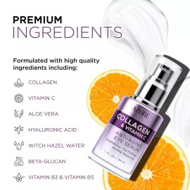Azure Collagen & Vitamin C Anti-Aging Eye Serum 1.0 Fl oz NO WRINKLES