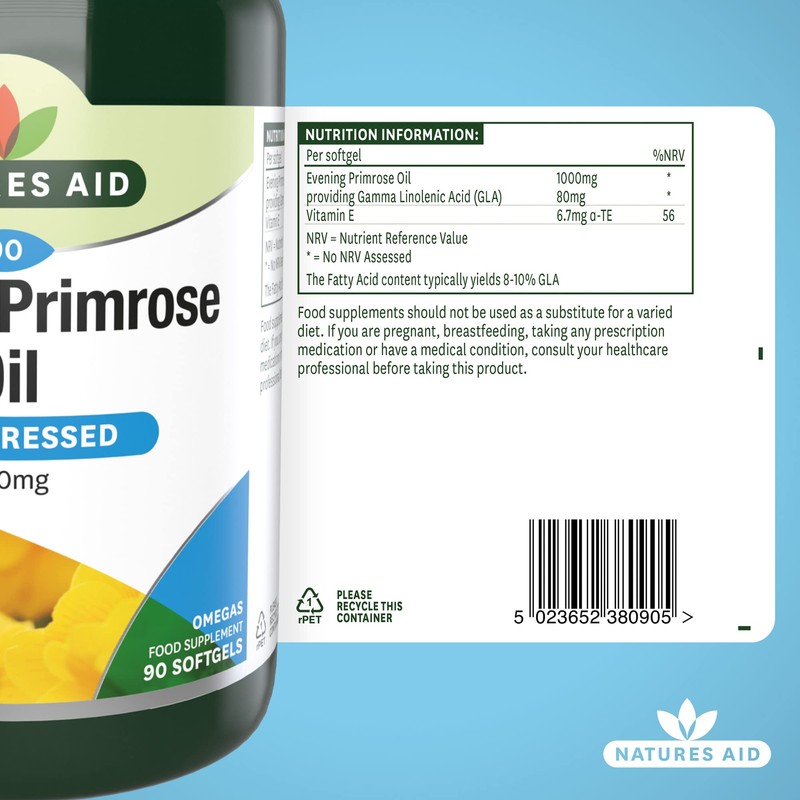 Natures Aid Evening Primrose Oil 1000 Mg, 90 Capsules