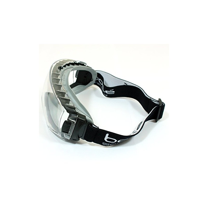 Bolle PILOPSI Pilot Glasses and Vented Anti-Scratch Frame, Clear/Black/Orange