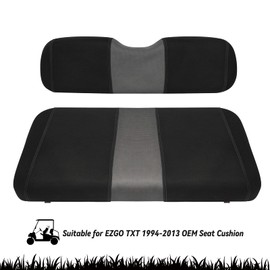 SAMXOMAP 2PCS Golf Cart Seat Covers Washable Breathable Air Mesh Cloth Adjustable Front Seat Cover Fit Like Gloves for EZGO TXT, Black and Gray