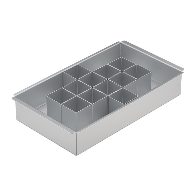 Relaxdays Backform Zahlen & Buchstaben, Aluminium, verstellbare Kuchenform, BxT: 31,5