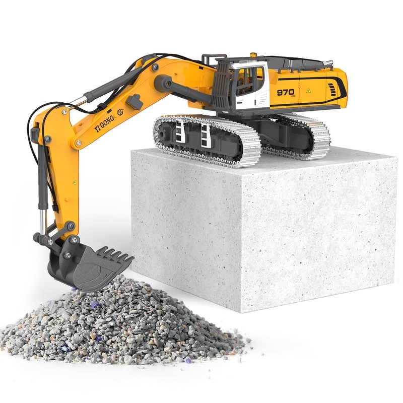 KidsFaves Pro-Grade Remote Control Excavator for Adult Metal Micro-Scale RC
