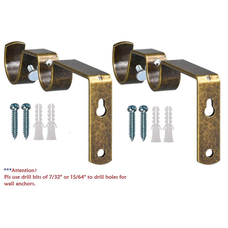 Soportes para colgar con barra de cortina doble, 3 piezas