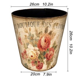 HMANE 10L/2.64 Gallon PU Leather Trash Can, Decorative Waterproof Wastebasket Dustbin Garbage Bin for Home Office Bathroom - Gardening 2