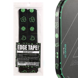 AMA SPORT Pickleball Paddle Edge Guard Tape With Smiley 2 Pack Protection Tapes 23mm Width Cover Perfectly Fits Curved Edge Without Wrinkling (Green)