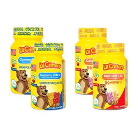 Kkumibite 꾸미바이트 릴크리터스  어린이 비타민 2병+꾸미베어스 칼슘비타민D 2병 Kkumibite Real Creators Children's Vitamins 2 Bottles + Kkumi Bears Calcium Vitamin D 2 Bottles