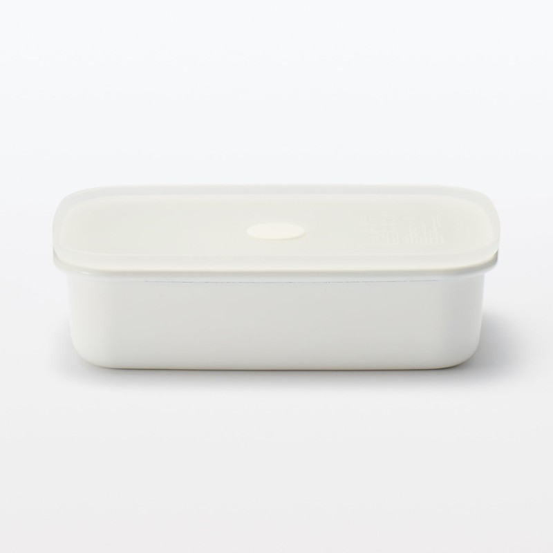MUJI MDP12A3S Enameled Storage Container, Choose Lid, Medium
