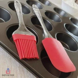 Importeek Espatula Miserable + Brocha Silicon Reposteria Cocina Pastel