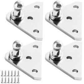 Vepagoo 10 mm Ball Studs Mounting Brackets for Gas Struts Shocks with 12pcs Screws, for Gas Spring Struts Shock Mounting Kits 4Pcs Sliver