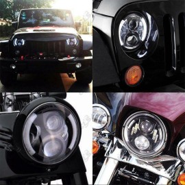 realtop3 7" Motorcycle Projector LED Headlight Driving Light DRL Hi-lo Beam For Harley