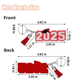 Pliwcas 2025 Graduation Gifts Keychain for Daughter Son Acrylic Keychain with Red Tassel Keyring Gift for Graduates Keyring Gifts from Mom Dad Graduation Season Presents for Students Grads