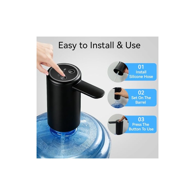 Water Dispenser for 5 Gallon Bottle, USB-C Rechargeable Electric Water
