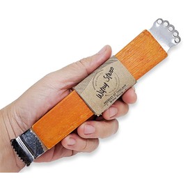 WitnyStore 6¾" Long 2 Blades Coconut Grater With Wooden Handle - Vintage Traditional Thai Style Kitchen Tool Easy to Use Portable Stainless Steel Shredder Scraper Peeler Cooking Utensil Accessories