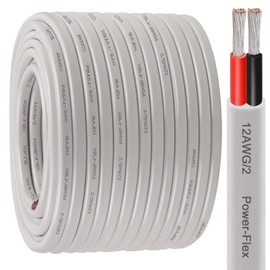 Kimbluth 12 Gauge Duplex Marine Wire Tinned Copper Boat Cable, 200ft 12 AWG Standard USA OFC Oxygen Free Copper Wire for Automotive Boat Speakers Solar Outdoors