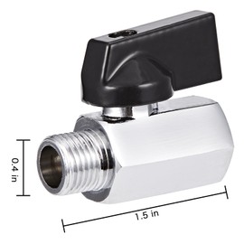CPWUFIYD 2 Pack Brass Mini Ball Valve 1/4" NPT Female x Male Thread Shut-Off Valve (1/4" NPT)