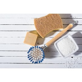 HIC Kitchen Dish Washing Vegetable Scrub Brush, Non-Scratch Nylon Bristles