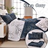 DJY 3 Piece Navy Floral Quilt Set Full/Queen Size Botanical