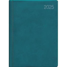 Zettler - Pocket Calendar 2025 Turquoise, 8.3 x 10.7 cm, Pocket Planner with 140 Pages in Flexible Plastic Cover, 1 Week on 1 Page, Daily and Week Counting and German Calendar