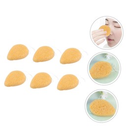 IWOWHERO 6Pcs Natural Konjac Facial Cleansing Sponge Set Exfoliating Oil Control Bamboo Charcoal Gentle for Sensitive Skin for Daily Use