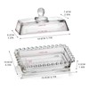 Beaded Glass Butter Dish wiht Lid, Classic Covered 2-Piece ,Clear