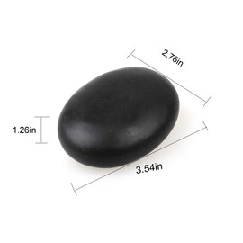 Windfulogo 2 Pcs Large Hot Massage Stones Set Natural Lava Basalt Spa Massage Warm Stones Black 2.76 x 3.52 (7x9cm)