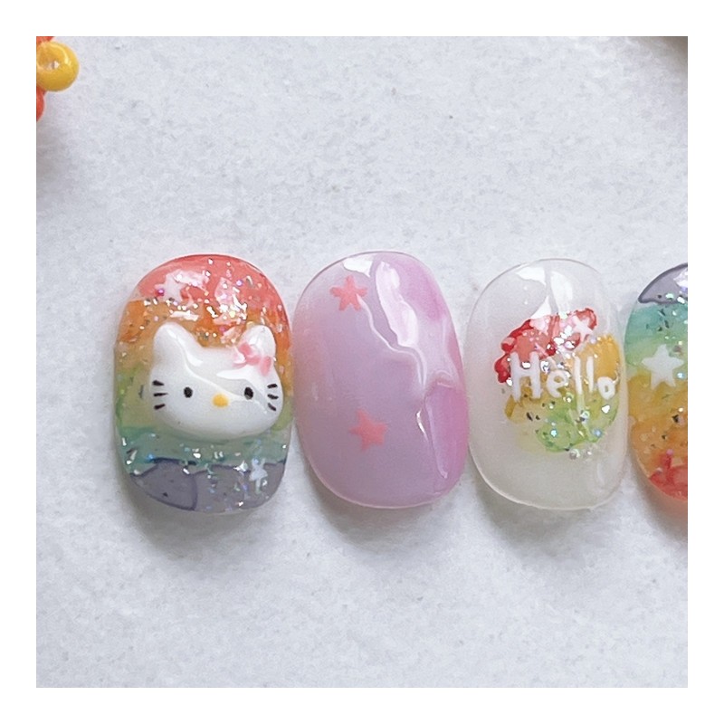 Rainbow Cat - Short Nose Pin / 무지개냥 - 숏코핀