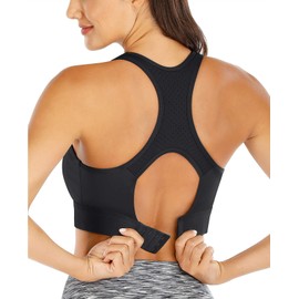 Ewedoos High Impact Sports Bras for Women Push up Sports Bra Racerback Sports Bras Workout Bra Running Bra Black
