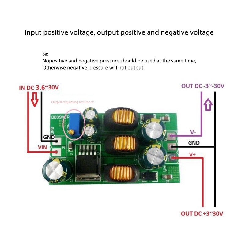 20W DC DC 3.6V‑30V Buck Boost Converter 2 Modes PCB