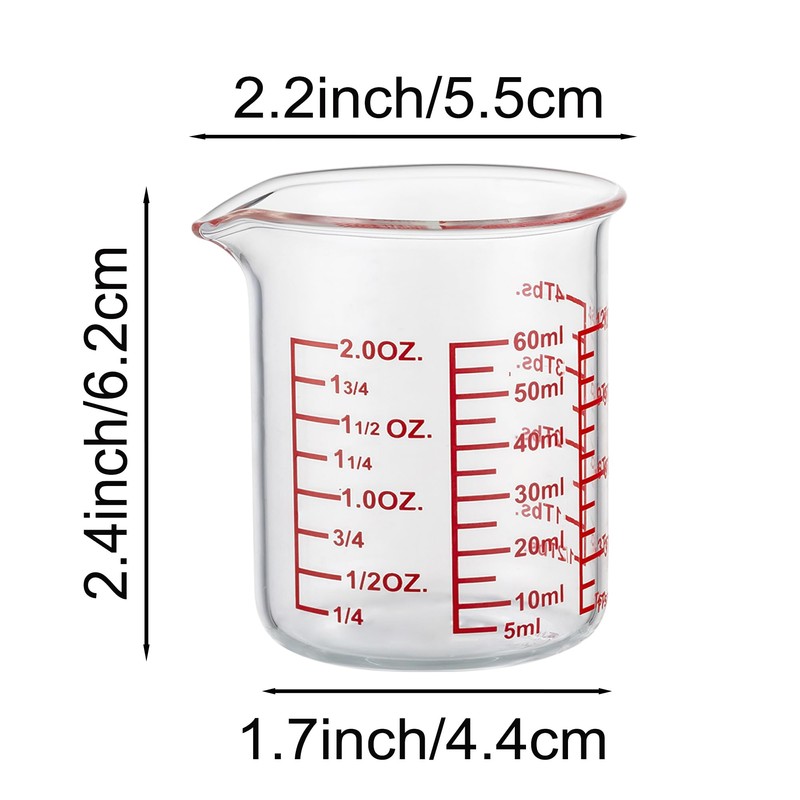 High Borosilicate Glass Measuring Cup-V-Shaped Spout，Glass Measuring Beaker for Kitchen