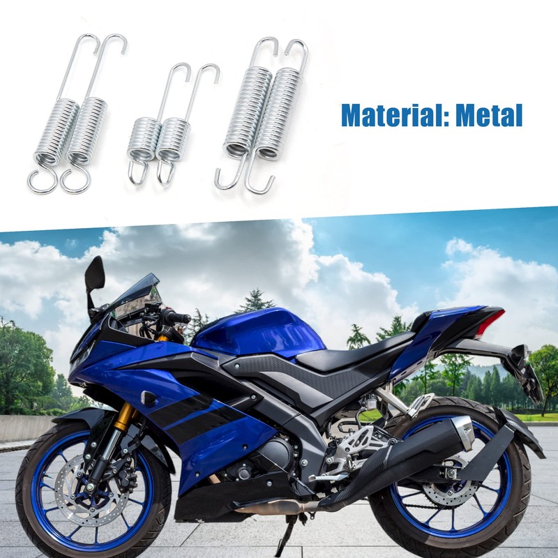 A ABSOPRO Motorcycle Kickstand Kick Side Stand Spring Silver Tone