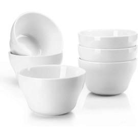 Sweese Porcelain Bouillon Cups, 8 Ounce Small Dessert Bowls, Soup Dipping Sauce
