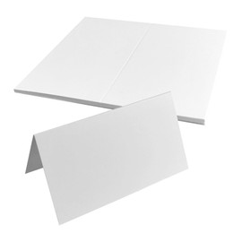 SimautHawk 30 Pcs 2 x 3.5 Inch Food Labels for Party Buffet, White Place Cards, Tent Cards, Wedding Place Cards, Place Cards for Table Setting, for Christmas, Dinners, Parties (30, 2 x 3.5 Inch)