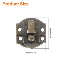 uxcell 2Set Retro Toggle Hasp Latch, Vintage Duckbilled Iron Latch Decorative Hasp Latch Hardware for Wooden Box Jewelry Box Cabinet Suitcase (20x20mm, Bronze)