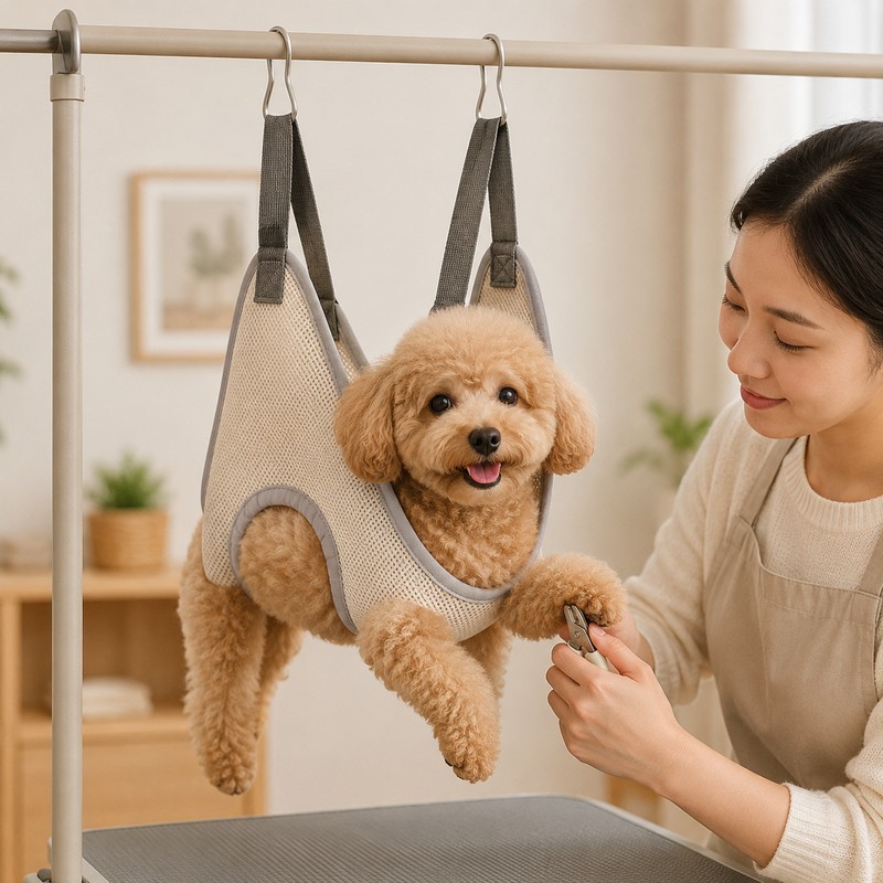 Pet Grooming Hammock for Cats & Small Dogs – Breathable