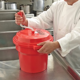 Commercial Salad Spinner 2.5 Gallon Capacity Salad Dryer to Remove Excess Water for Crisp & Fresh Sealed Gearbox Built-in Brake System with Durable Spinner Mechanism for Restaurants Kitchen & Catering