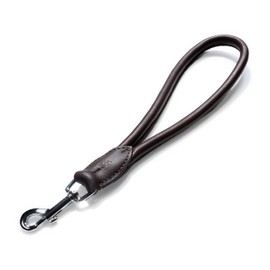 Jack & Russell Leash 'Bear' Short, 30 cm, 1.2 cm Diameter, Dark Brown, Leather Dog Lead