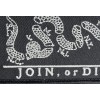 political cartoon JOIN OR DIE Black White Tactical Hook Embroidered