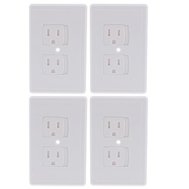 VILLCASE 4 Pack Self-Closing Outlet Covers, Baby proofing Safety Universal Wall Socket Plate Socket Protection Cover Automatic Sliding Cap Cover Standard Wall Outlet Plug Covers