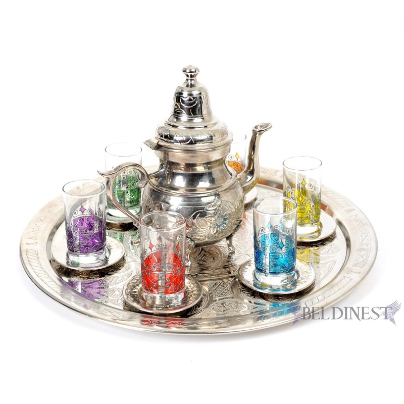 Hand Painted 6 Cups/Tea Glasses, Moorish Unique Decorative Glasses