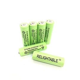 RELIGHTABLE AA Size NiMH AA 600mAh 1.2V Rechargeable Batteries for Solar Lamp Solar Light (6-PCS AA 600mAh)