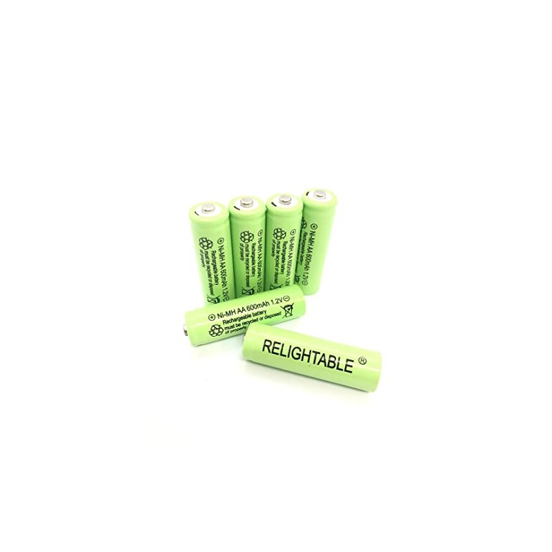 RELIGHTABLE AA Size NiMH AA 600mAh 1.2V Rechargeable Batteries for