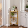 Atoping 3 Tier Bamboo Corner Shelf, Storage Stand with Adjustable