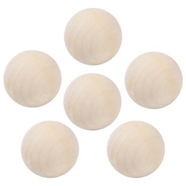GLOBLELAND 6 Pcs Wooden Round Ball 60mm/2.36in Crafts Round Wooden Ball Natural Wooden Balls Unfinished Wooden Ball for DIY Projects Painting Wooden Crafts Home Decorations