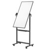 VIZ-PRO Double-Sided Magnetic Mobile Whiteboard, 48 x 24 Inches, Black