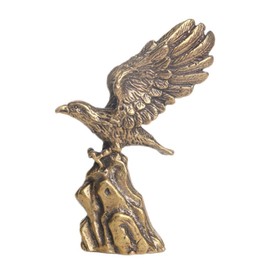 FOMIYES Mini Brass Eagle Figurine: Retro Small American Bald Eagle Statue Vintage Animal Bird Sculpture Paperweight for Independence Day 4th July Table Decoration